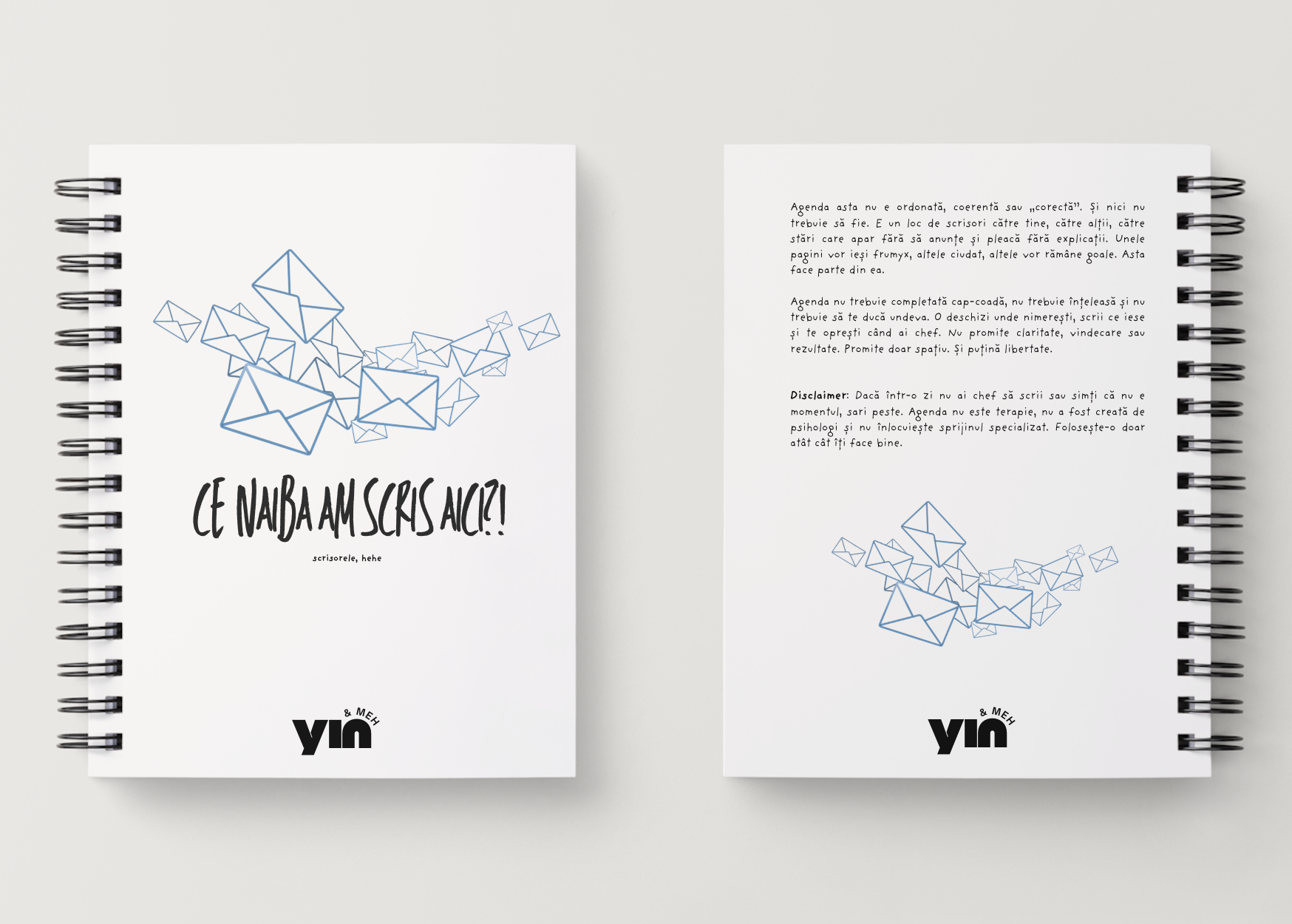 notebook scrisor fata verso